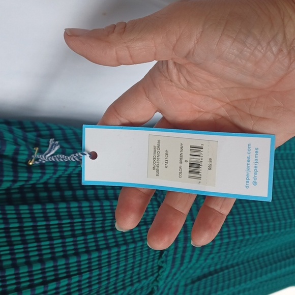 NEW Draper James Smocked Waist Sleeveless Midi Dress, Sz S - Picture 6 of 9